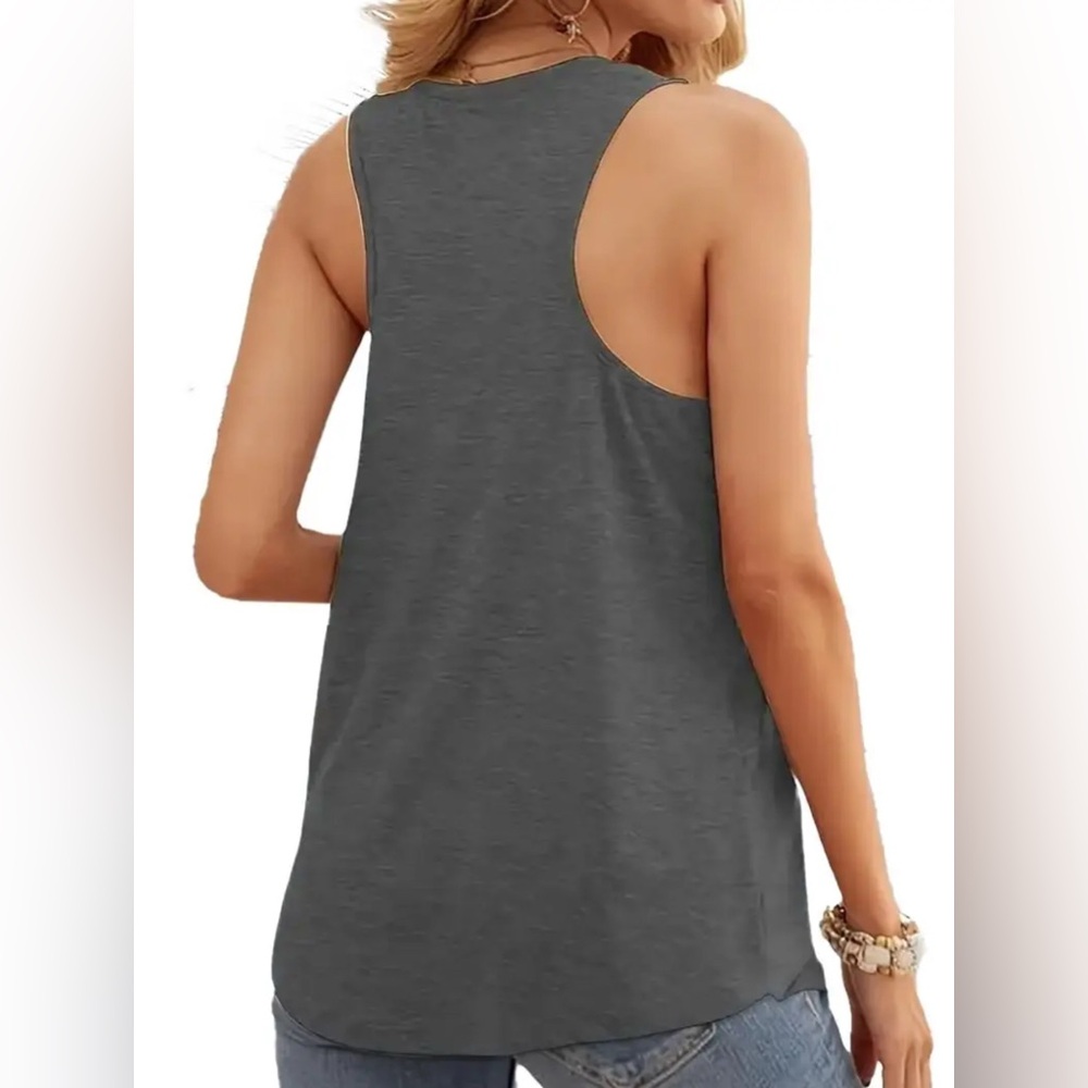 Gray and Black Graphic Tank Top - Picture 2 of 5